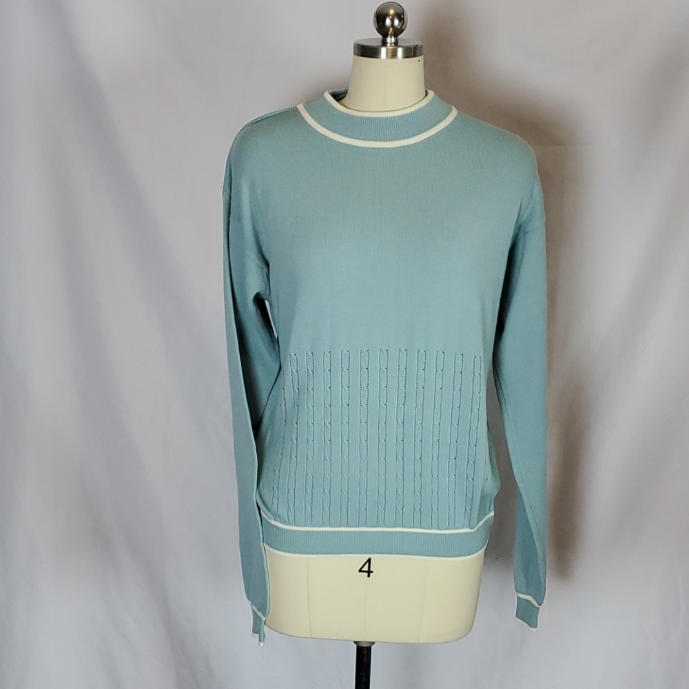 Vtg Euro flash, L, pale blue vtg sweater